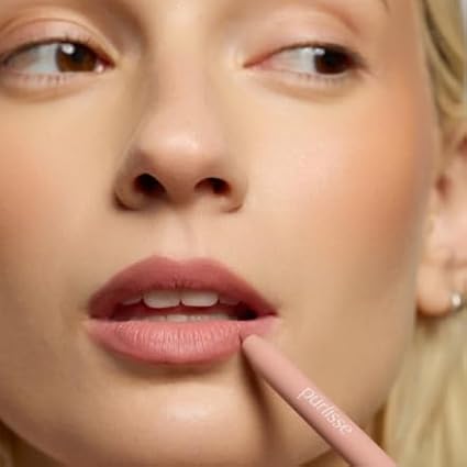 pūrlisse Velvet Crush Long Lasting Creamy Lip Liner Pencil - Matte Smudge-Proof Lip Pencil - Enriched with Bakuchiol, Macadamia Seed Oil & Shea Butter to Soften & Smooth - Pink Nude (0.02 oz)