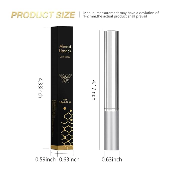 Dark Brown Honey Lipstick Tinted Butter Lip Balm for Women, Natural Sheer Moisturizing Nourishing Hydrating Brown Honey Shine Lipstick Tinted Lip Stain Gloss with a Hint of Natural Cherry Vegan