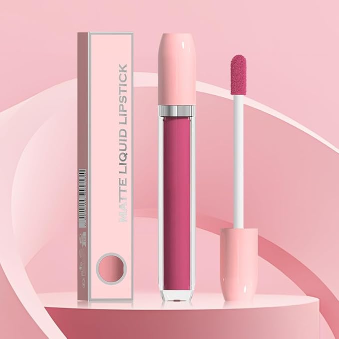 BINGBRUSH Super Matte Longwear No-Budge Stay On Smudge Proof Liquid Lipstick Long Lasting Makeup for Women,Highly Pigmented Color and Instant Shine, Cheeky