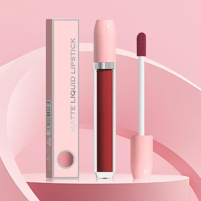 BINGBRUSH Super Matte Longwear No-Budge Stay On Smudge Proof Liquid Lipstick Long Lasting Makeup for Women,Highly Pigmented Color and Instant Shine, Cheeky