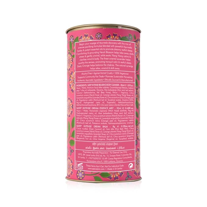 SPA CEYLON Sleep Intense Wellness Trio Set, Ayurvedic Pampering Set with Natural Ingredients, Shower Gel, Body Mist, Balm, Christmas gifts (150 g, Lavender, Ylang Ylang)
