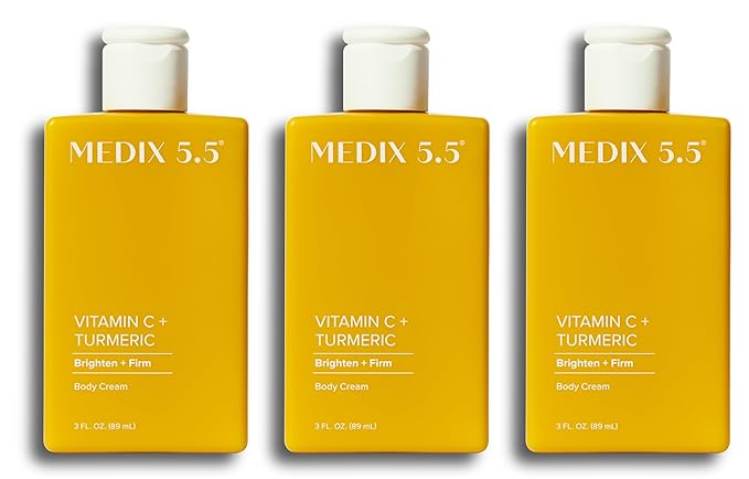 Medix 5.5 Vitamin C Cream Body Lotion & Face Moisturizer | Anti Aging Vitamin C Lotion For Women & Men Helps Soften The Look Of Dark Spots, Wrinkles, & Uneven Looking Skin Tone, 3OZ, 3PC Travel Size