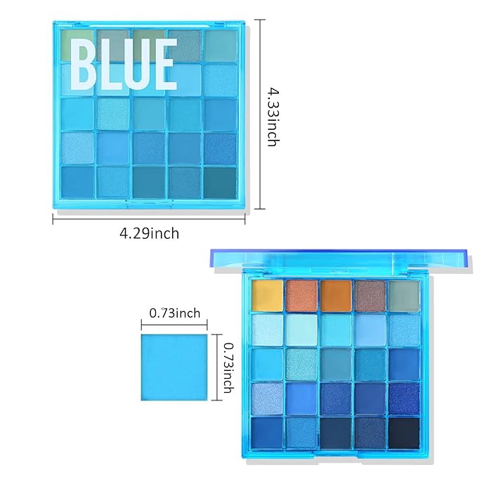 Boobeen 25 Colors Eyeshadow Palette, Highly Pigmented Matte Shimmer Glitter Eyeshadows, Long Lasting & Blendable Colorful Makeup Palette for Day Night Party Halloween