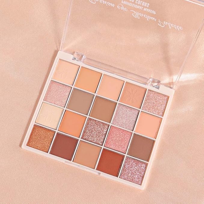 20 Colors Nude Pink Gold Brown Basics Eyeshadow Palette,Matte Nude Neutral Naked Eye Shadow Makeup,Long Lasting Waterproof,Great for Travel Gift Kit