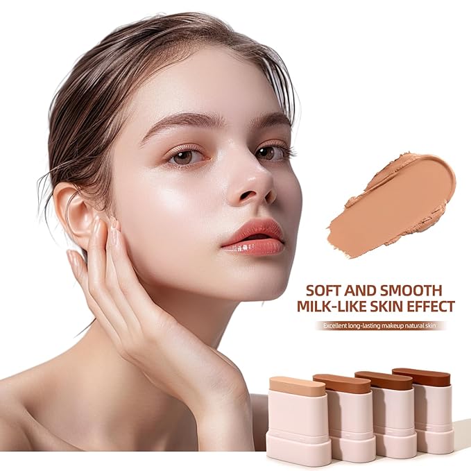 SAM SUGAR Beauty Balm Serum Tinted Moisturizer Stick for Natural Dewy Finish Concealer Stick Buildable Coverage Hydrating Makeup Cream for Non-Greasy(04#)