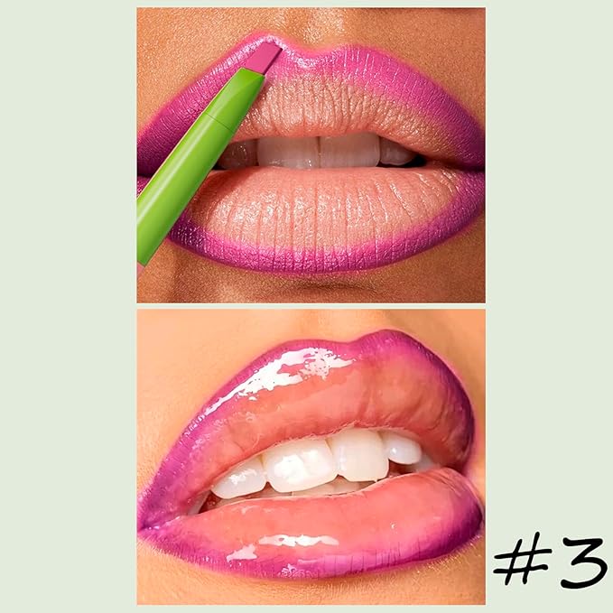 Matte Finish Lip liner and Nourishing Lip Gloss Kit for Women, High Pigmented Natural Nude Pink Red Brown Lip Pencil Makeup Long Lasting Moisturizing Plumping Lip Oil Gloss Winter Care (#03)