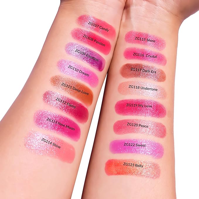 Red Lipstick Moisturizing for Women Shimmer Tinted Lip Balm Hydrate Nourish Rasberry Lip Gloss Cruelty Free Lip Makeup, ZG116 Crystal