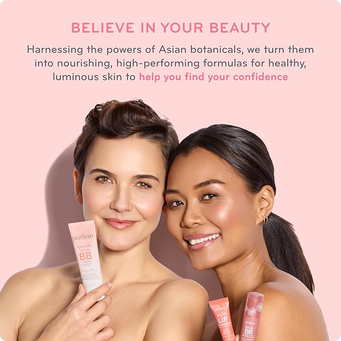 pūrlisse Radiant Glow Illuminating BB Cream with SPF 30 - Glow BB Cream Enriched with Goji & Hawthorn Berry for Dewy Skin - Helps to Improve Skin Texture & Radiance - Deep (1.4 oz)