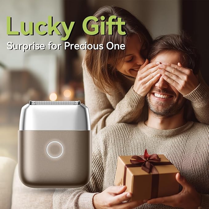 VNU Alloy Body Foil Shaver, Mini Pocket Shaver for Travel, Electric Razor for Men Face Beard, IPX7 Waterproof & 60-Day Standby, Gift for Men/Boyfriend/Husband/Dad/Brother (Desert Titanium)