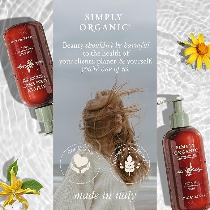 Thinning Hair Volumizing Shampoo Scalp Wash, Made in Italy, All Natural Cruelty Free Hair Care for Women & Men, Sweet Orange, Ylang Ylang, Olive Leaf Extract, 251ml/8.5floz, VOLUME