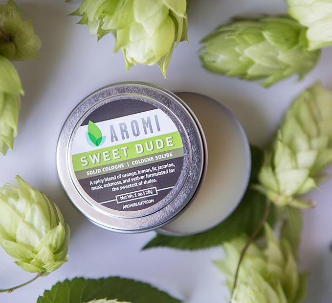 Aromi Sweet Dude Solid Cologne | Spicy, Citrus Men's Fragrance, Oakmoss and Orange Scent, Vegan, Cruelty-free, Gift, Travel, Wax-Based, Alcohol-Free (Sweet Dude)