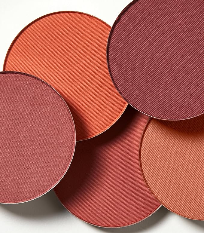 MAKE Beauty Skin Mimetic Microsuede Blush - Matte Powder Blush for Cheeks with Long Lasting Color - Non Comedogenic, Travel Size Makeup Single Palette. Shade - Amber Glow (Coral Nude)