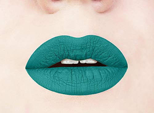 Aromi Teal Matte Liquid Lipstick - Turquoise, Blue Green Lip Color, Vegan and Cruelty-free Makeup, Waterproof, Long-lasting (Mermaid Vibes)