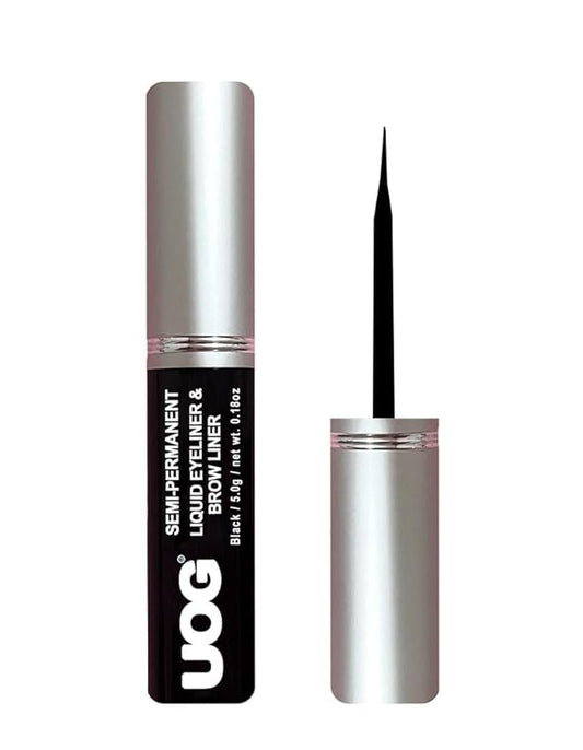 UOG (United One) Liquid Eyeliner & Eyebrow Liner - Waterproof, Semi-Permanent, Smudge-Proof, Lasts Up to 7 Days, Allergy-Free with Precise Slender Tip. 5.0 mL/0.18 Fl oz