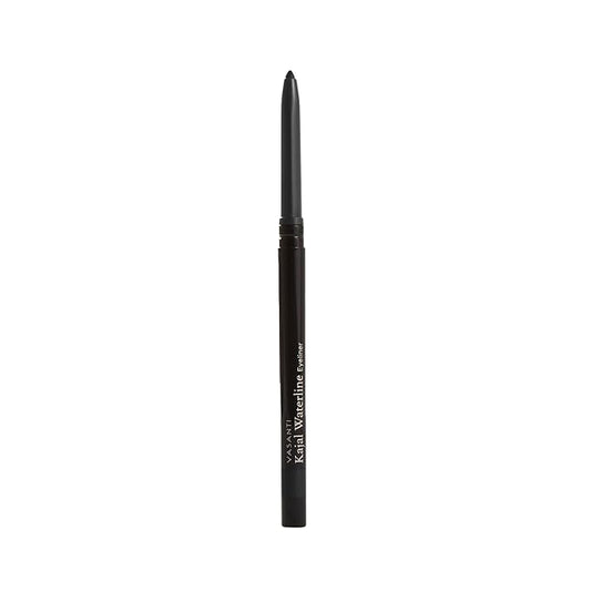 VASANTI Kajal Waterline Eyeliner Pencil (Intense Black) - Safe for Sensitive Eyes - Long lasting, Blendable & Vegan Eyeliner - Water resisitant & Smudge proof, Dermatologist & Ophthalmologist Approved