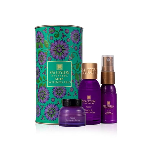 SPA CEYLON Sleep Wellness Trio Set, Restful Spa Essentials for Nourished Skin, Natural Ingredients, Ayurvedic, christmas gift set (Lavender)