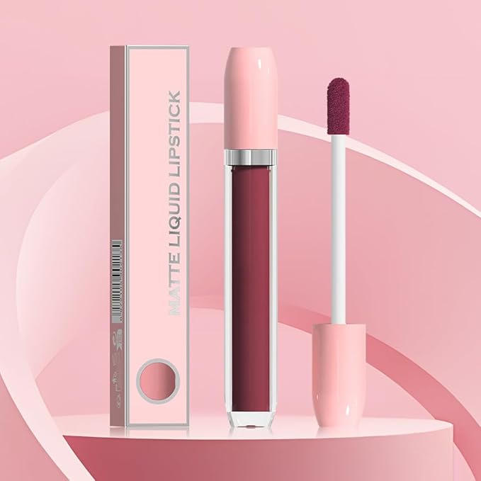 BINGBRUSH Super Matte Longwear No-Budge Stay On Smudge Proof Liquid Lipstick Long Lasting Makeup for Women,Highly Pigmented Color and Instant Shine, Cheeky
