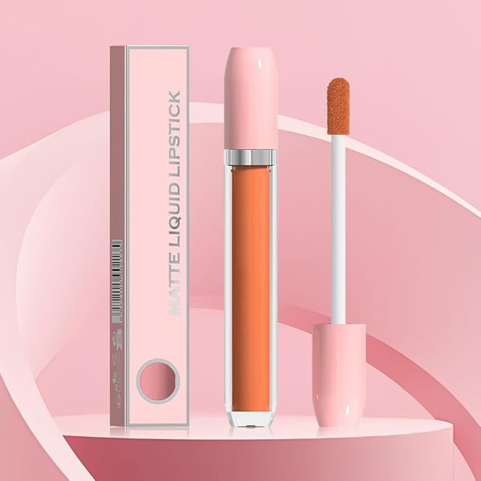 BINGBRUSH Super Matte Longwear No-Budge Stay On Smudge Proof Liquid Lipstick Long Lasting Makeup for Women,Highly Pigmented Color and Instant Shine, Cheeky