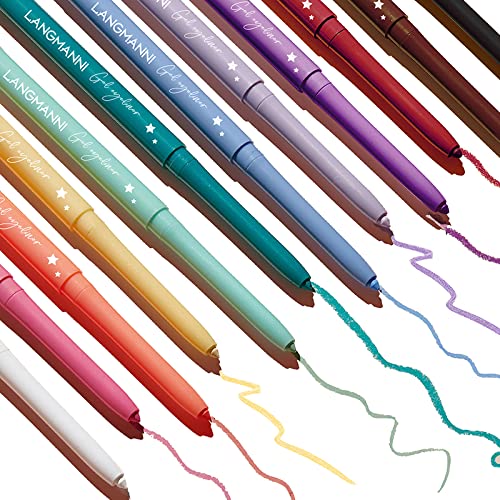 12 Colors Pro Eyeliner Set - High Pigmented, Waterproof & Smudge-Proof, Long Lasting Liquid Eye Liner Pens for Cat Eye Makeup