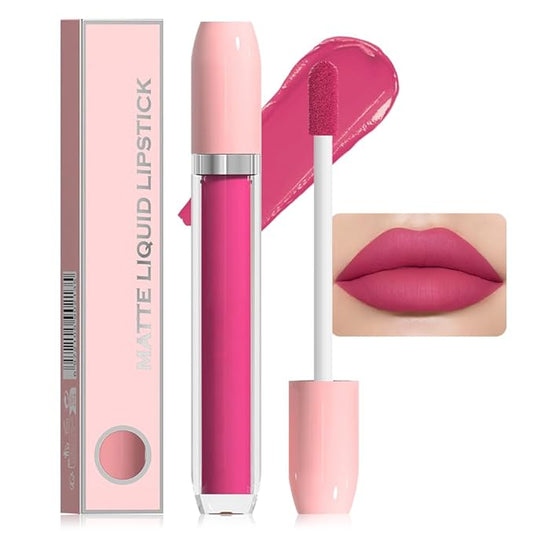 BINGBRUSH Super Matte Longwear No-Budge Stay On Smudge Proof Liquid Lipstick Long Lasting Makeup for Women,Highly Pigmented Color and Instant Shine, Cheeky