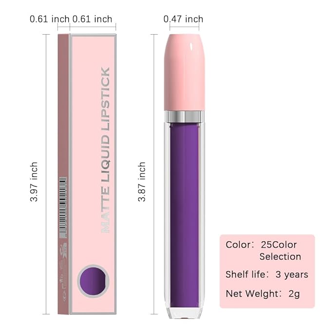 BINGBRUSH Super Matte Longwear No-Budge Stay On Smudge Proof Liquid Lipstick Long Lasting Makeup for Women,Highly Pigmented Color and Instant Shine, Cheeky