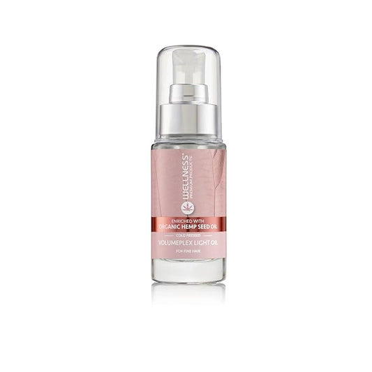 Wellness Premium Products Volumeplex Light Hydrating & Shine Serum for Fine Hair - Organic Cold-Pressed Hemp Seed Oil, Plant-Based, No Parabens, Color-Safe, UV/Heat Protection - 30ml
