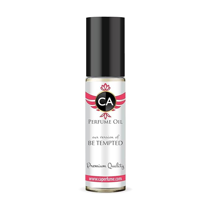 CA Perfume Impression of Be Tempted for Women Fragrance Oil Floral Fruity Gourmand Scent Long Lasting Perfumes for Women Travel Size TSA Ready Mini Parfum Body Oil Roll-on 0.33 Fl Oz 10ml