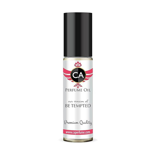 CA Perfume Impression of Be Tempted for Women Fragrance Oil Floral Fruity Gourmand Scent Long Lasting Perfumes for Women Travel Size TSA Ready Mini Parfum Body Oil Roll-on 0.33 Fl Oz 10ml