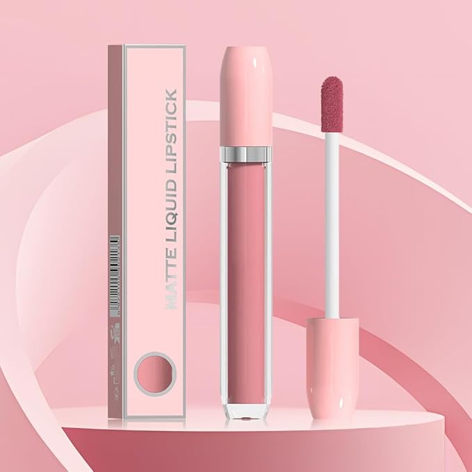 BINGBRUSH Super Matte Longwear No-Budge Stay On Smudge Proof Liquid Lipstick Long Lasting Makeup for Women,Highly Pigmented Color and Instant Shine, Cheeky