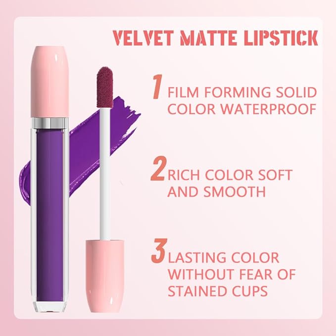 BINGBRUSH Super Matte Longwear No-Budge Stay On Smudge Proof Liquid Lipstick Long Lasting Makeup for Women,Highly Pigmented Color and Instant Shine, Cheeky