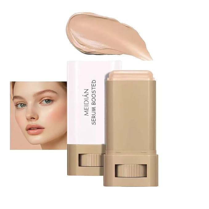 Dewy Finish Tinted Moisturizer & Full Coverage Foundation Stick Set - Includes Beauty Balm Serum, Concealer Stick & Contour Sticks for Face Makeup (4#)