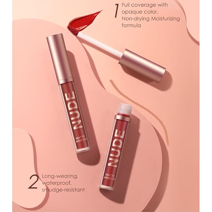 BONNIE CHOICE 12Pcs Matte Liquid Lipstick + Lip Liner Pens Set, 6 Matte Lipstick With 6 Matching Smooth Lipliner Waterproof Long Lasting 24 Hour Lip Gloss Makeup Christmas Day Gifts for Women