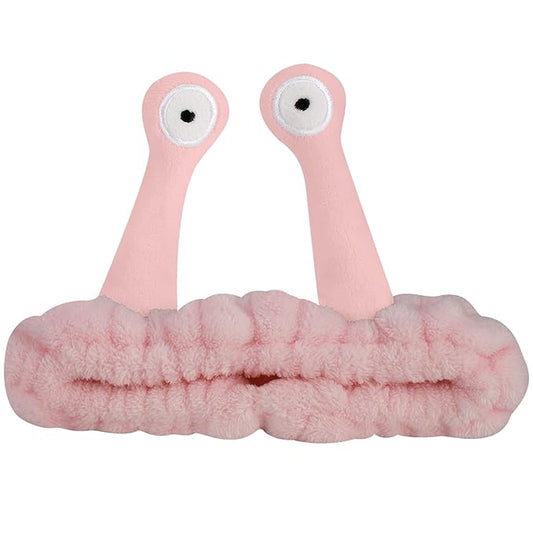 Jowmoy Cute pink Snail Headband,Wash Face for Women Makeup Shower Spa Headband (1pack)