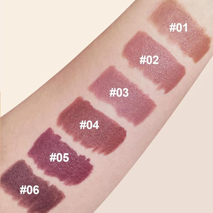 Matte Lipstick Crayon for Women, Light Brown 24 Hour Lipstick Lip Liner Pencil, Neutral Lip Stick Lipliner Long Lasting Waterproof Smudge Proof, Vegan & Cruelty-Free, 01