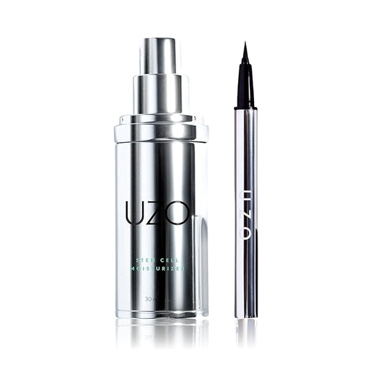 UZO GLOW & DEFINE BUNDLE | Vegan Stem Cell Moisturizer + Waterproof Black Liquid Eyeliner