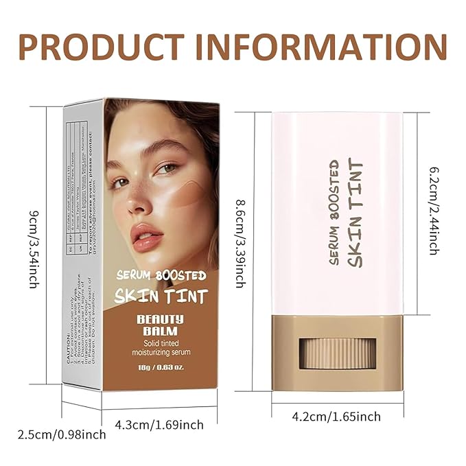 Beauty Balm Serum Boosted Skin Tint, Foundation Stick, Tinted Moisturizer for Face, Full Coverage Foundation, Concealer Stick for Foundation Makeup, Contour Sticks for Face Makeup, Dewy Finish (#03)