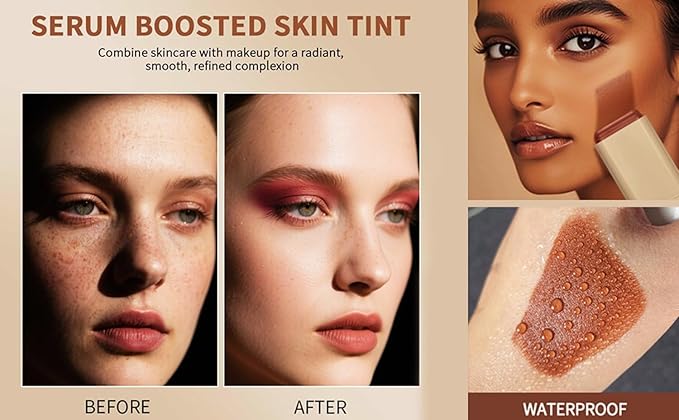 Dewy Finish Tinted Moisturizer & Full Coverage Foundation Stick Set - Includes Beauty Balm Serum, Concealer Stick & Contour Sticks for Face Makeup (4#)