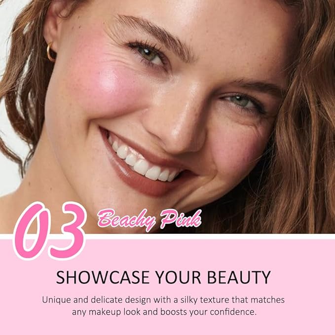 evpct 2In1 Blush Contour Multiuse Makeup Stick, Beachy Pink & Nude Creamy Butter Blush Bronzer Contour Multiuse Stick for Cheeks Lips Eyes Faces, Ultra-Creamy Radiant Finish, Vegan & Cruelty-Free