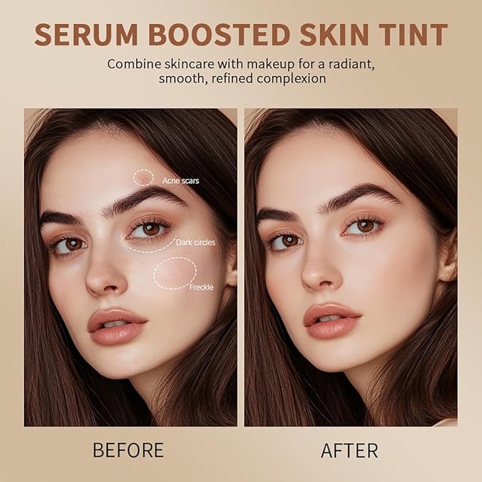 2025 New Beauty Balm Serum Boosted Skin Tint, Solid Tinted Serum Contour Stick, Hydrating Tinted Moisturizer Foundation Stick, Radiant Dewy Natural Finish Facial Color Correct (# 04)