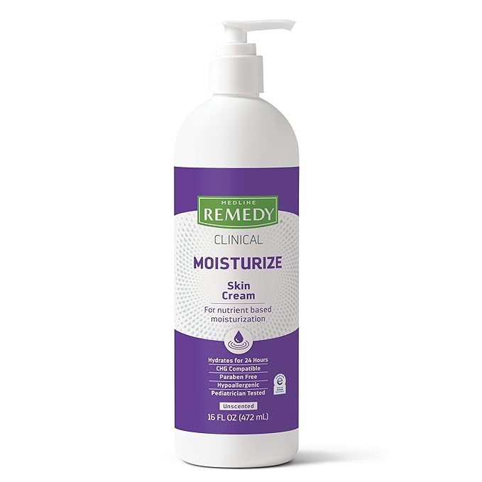 Medline Remedy Phytoplex Nourishing Skin Cream, Unscented Skin Moisturizer, Paraben Free Body Lotion, 16 Fl Oz