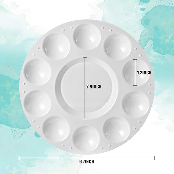 Paint Tray Palettes Bulk Plastic Paint Pallets Round Watercolor Paint Tray for Kid Adult Student School Craft DIY Art Painting Supplies(72 Pcs)