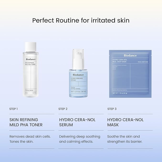 BIODANCE Hydro Cera-nol Real Deep Mask, Overnight Hydrogel Mask, Hydrating Facial Mask For Sensitive Skin, Redness Reducing & Quick Soothing Effect, Korean Skincare, Stocking Stuffers |1.19oz(34g)x4ea