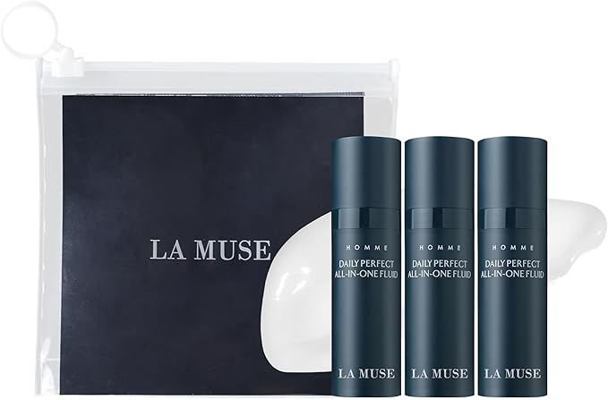 LA MUSE Homme Daily All-in-One Face Moisturizer for Men | 3-in-1 Toner, Lotion, Essence | Lightweight, Hydrating After-Shave Lotion for Oily & Sensitive Skin | Korean Skincare | Travel Size