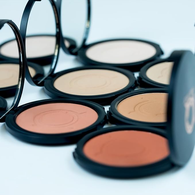 Makeup Beauty Pressed Powder foundation Compact Full Coverage Foundation Skin Care Face Makeup Essentials Contour Palette Setting Powder fit me powder foundation makup 0.49 OZ (Rosado, 0.49 OZ)