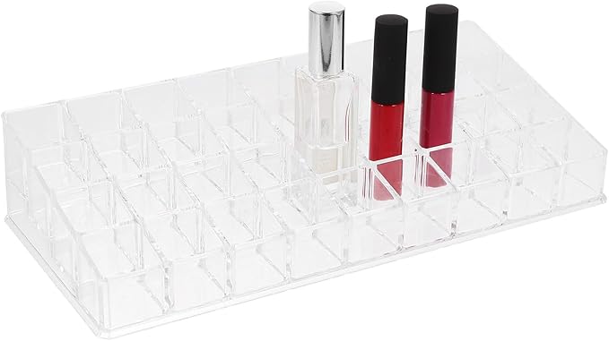 VALICLUD Transparent Lipstick Holder Cosmetic Organizer Rack Large Capacity Makeup Storage for Lip Gloss Liquid Solid Lipsticks Makeup Display Stand for Household Use
