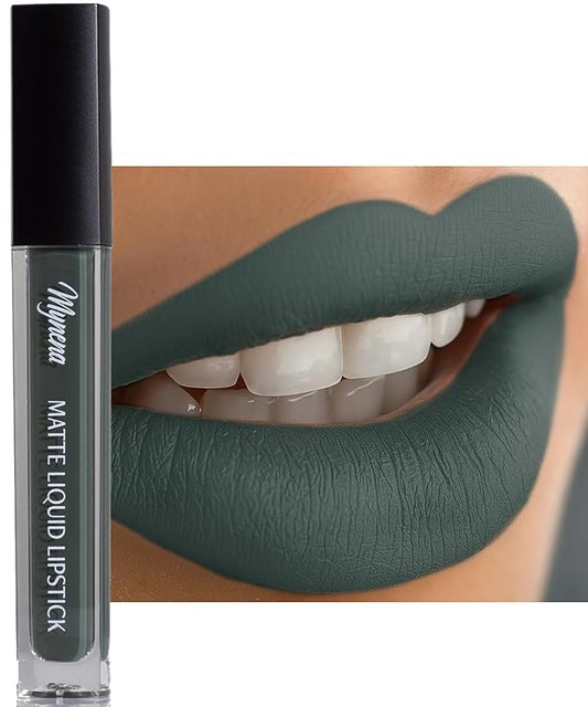 Mynena Matte Liquid Lipstick Army Green | Long-Lasting Comfort | Smudge-Proof Transfer-Resistant Vegan & Cruelty-Free | Full Coverage Non-Drying True Pigment | All-Day Wear Lip Colo | Jocelyne