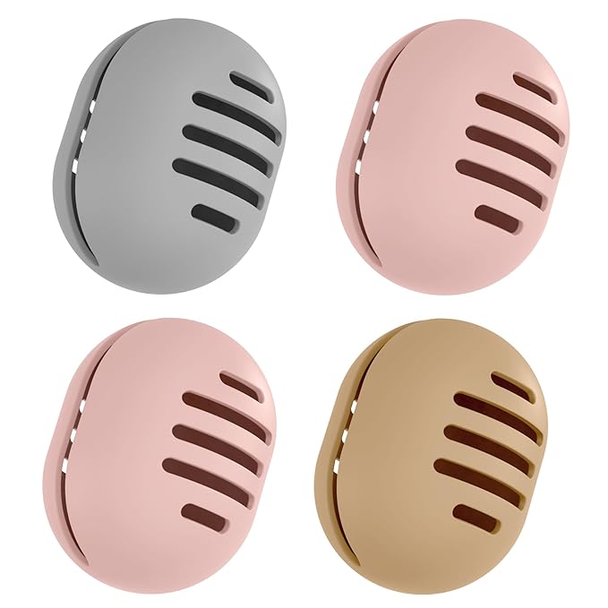 4 Pcs Beauty Blender Holder | Double-sided Breathable Silicone Make-up Sponge Holder Case for Travel or Daily,Shatterproof Beauty Blender Sponge Storage Easy to Clean,Grey+Khaki+Pink+Pink