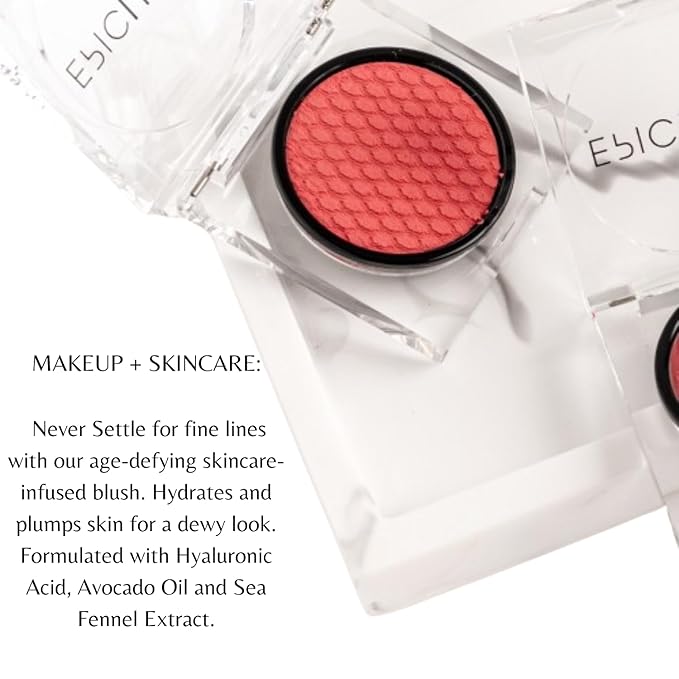 Epiclight Never Settle Radiant Cheek + Lip Blush - Cream Blush Multiuse 3 in 1 for Cheeks + Lips and Lids - Non-Toxic & Cruelty Free- Makeup + Skincare - Paraben & Sulfate-free (Fig Pink)