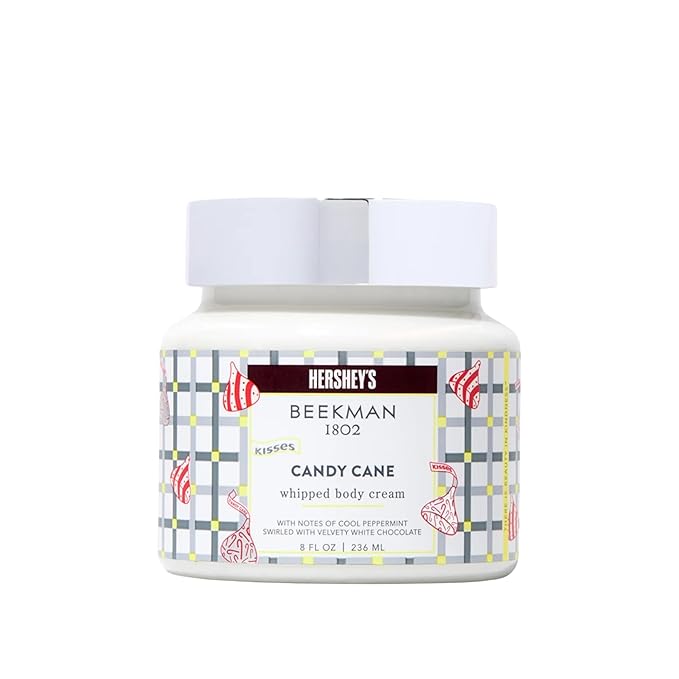 Beekman 1802 x HERSHEY'S Limited Edition KISSES Candy Cane Whipped Body Cream - Made With Goat Milk (8 oz)