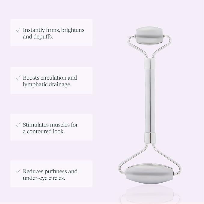 Wonderskin Liquid Gym Facial Roller, Stainless Steel Face Roller Massager for Puffy Eyes and Dark Circles, Face Sculpting Tool